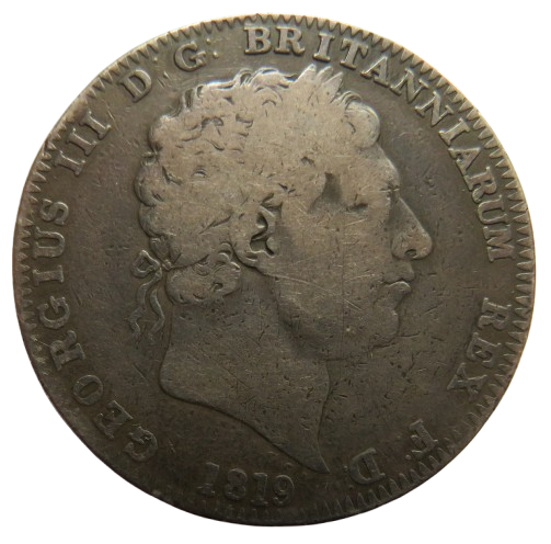 1819 LIX King George IIII Silver Crown Coin - Great Britain