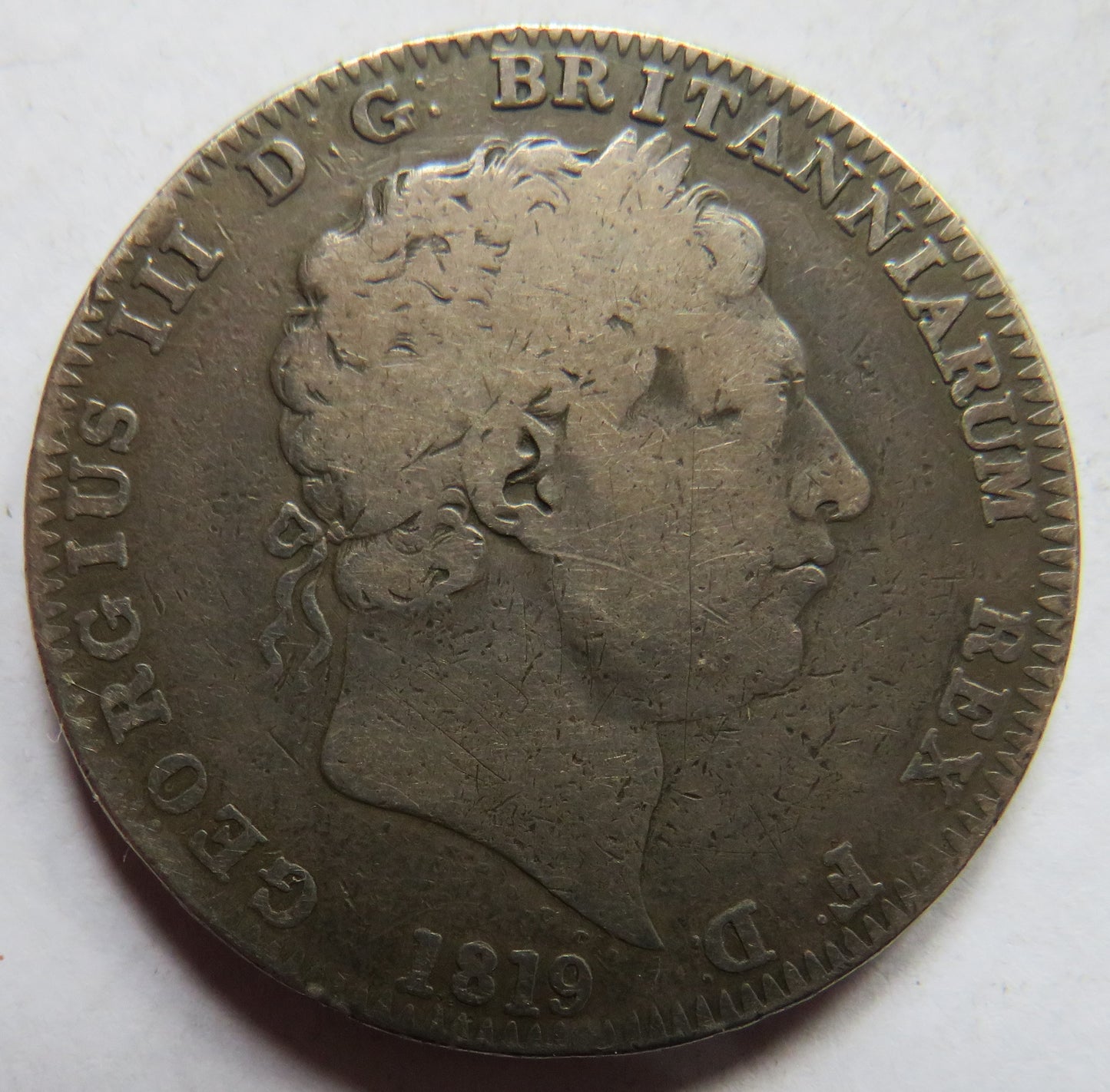 1819 LIX King George IIII Silver Crown Coin - Great Britain