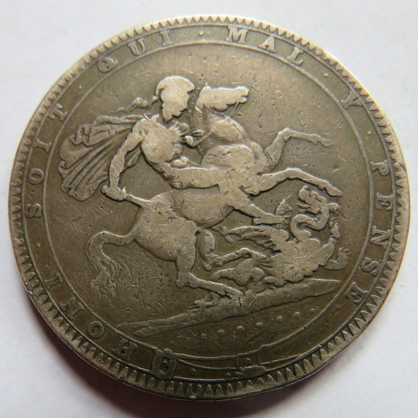 1819 LIX King George IIII Silver Crown Coin - Great Britain