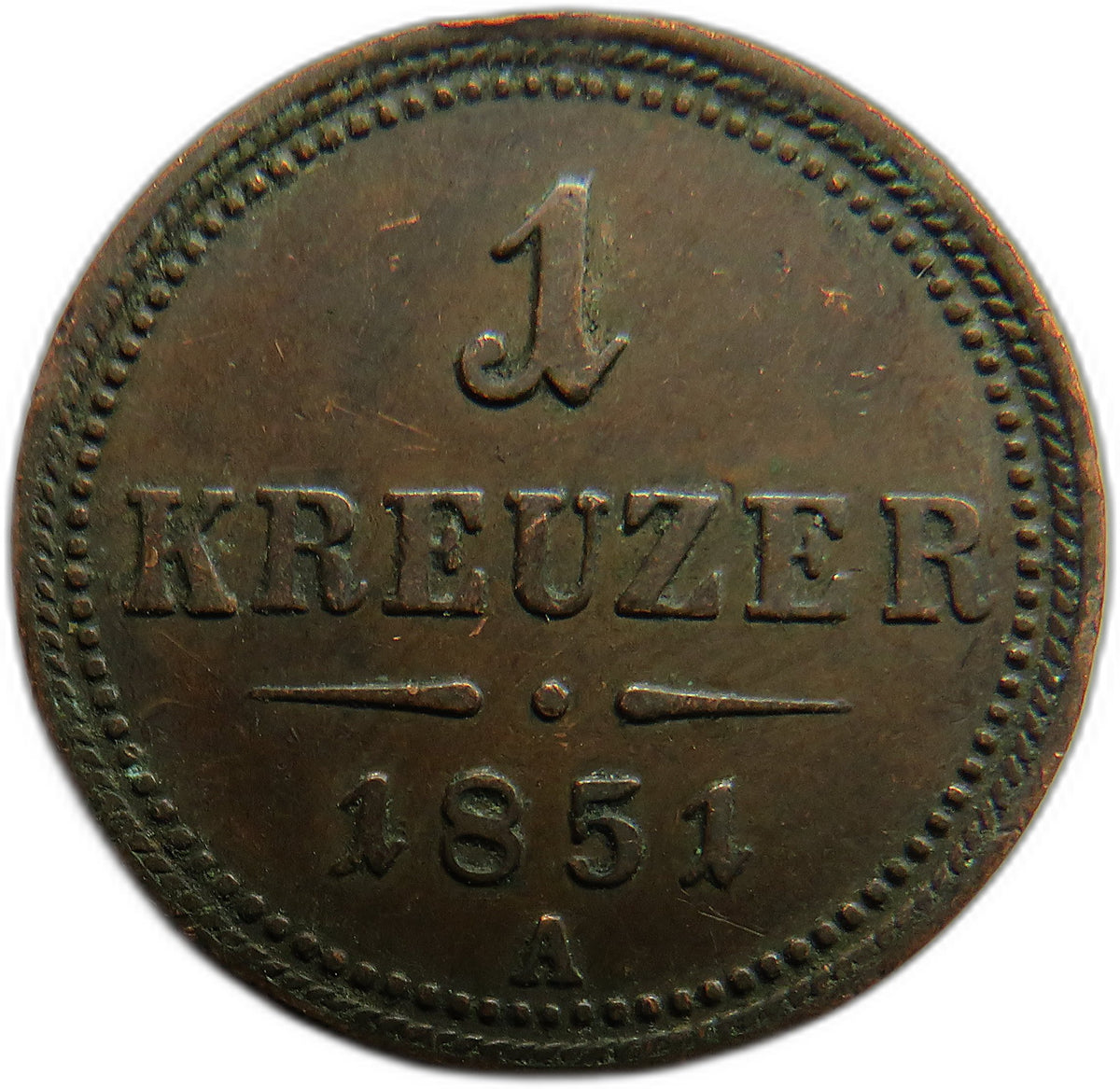1851-A Austria One Kreuzer Coin