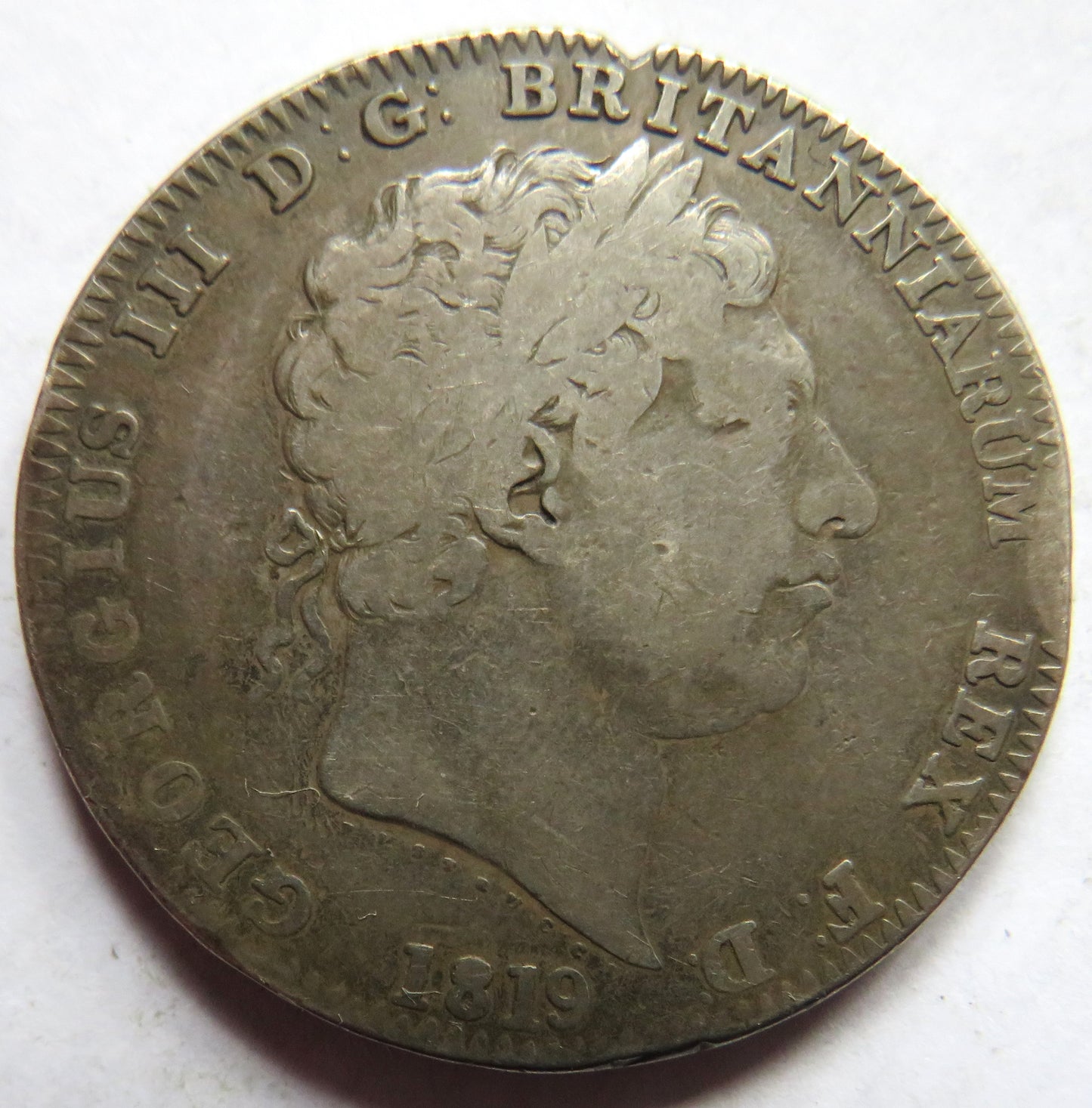 1819 LIX King George IIII Silver Crown Coin - Great Britain