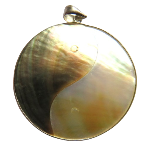 A Good Sized Mother of Pearl Ying Yang Pendant