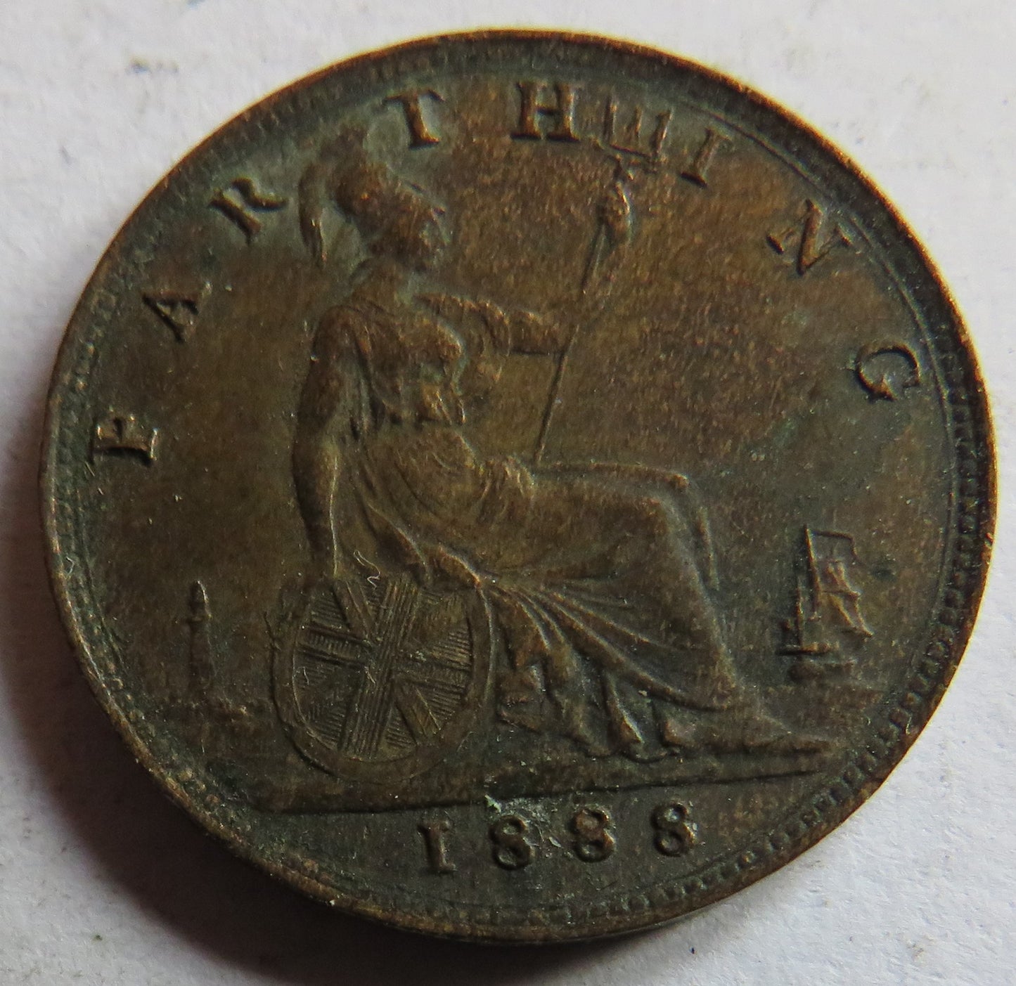 1888 Queen Victoria Bun Head Farthing Coin In Good Grade - Great Britain