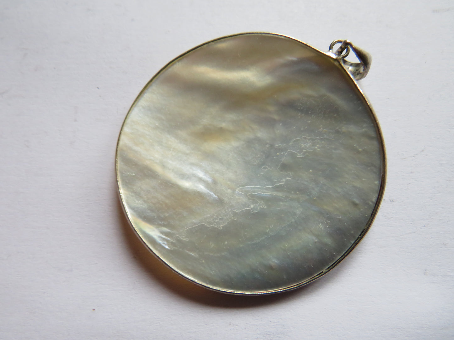 A Good Sized Mother of Pearl Ying Yang Pendant