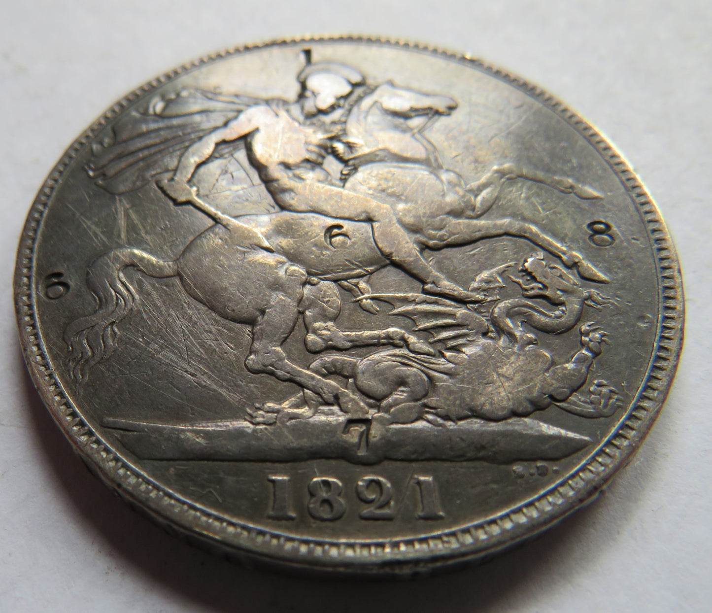 1821 King George IV Silver Crown Coin Secundo - Great Britain