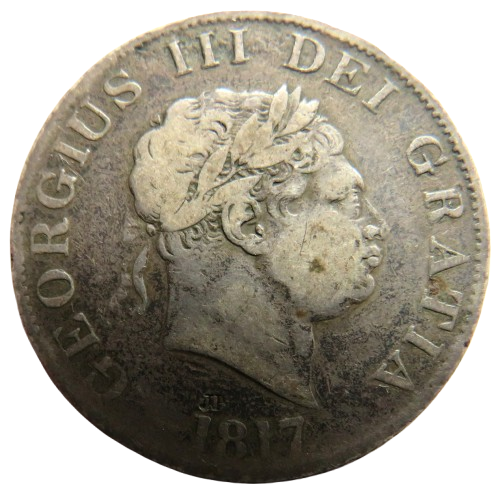 1817 King George III Silver Halfcrown Coin - Great Britain