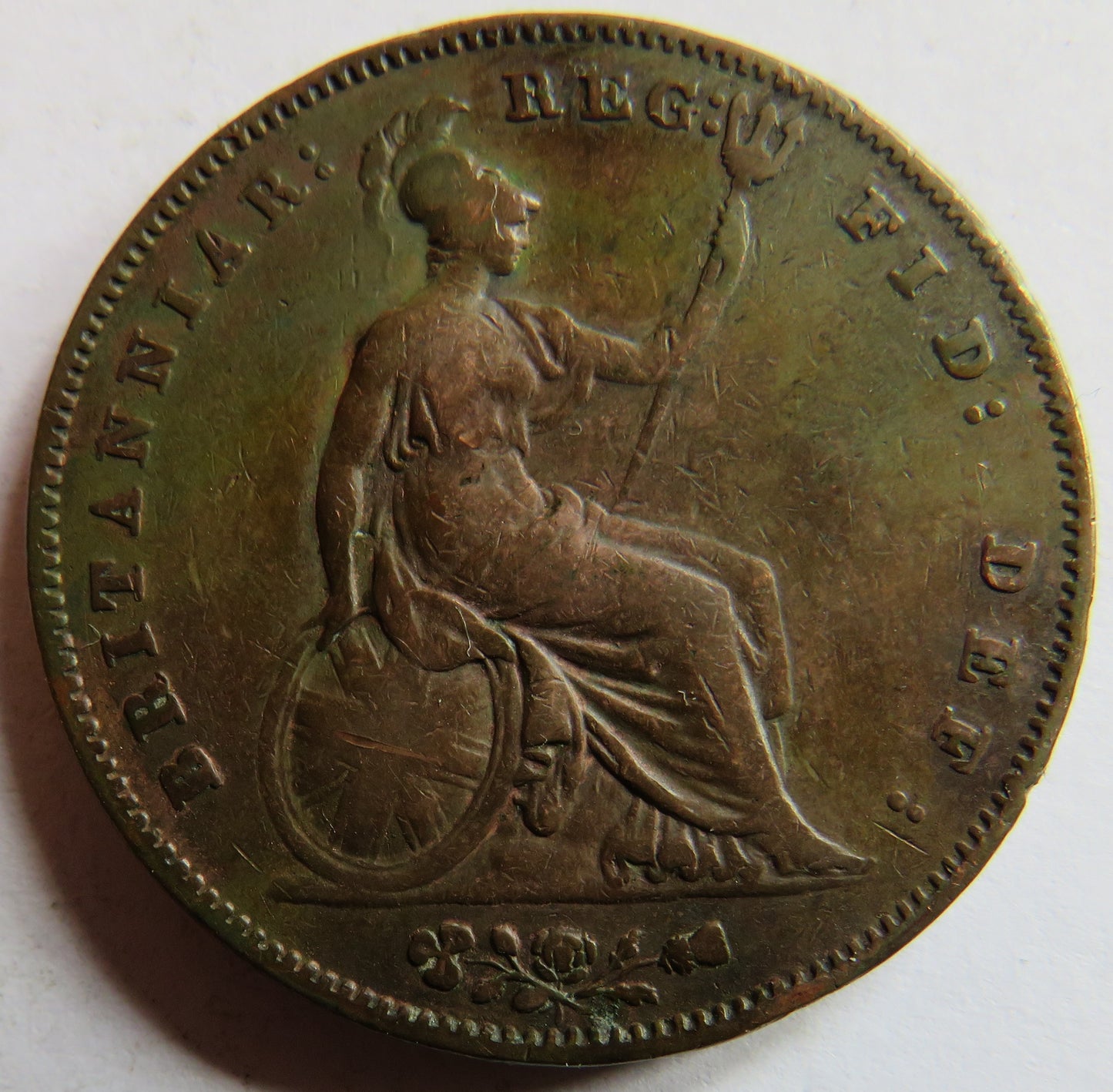1853 Queen Victoria Young Head Penny Coin - Great Britain