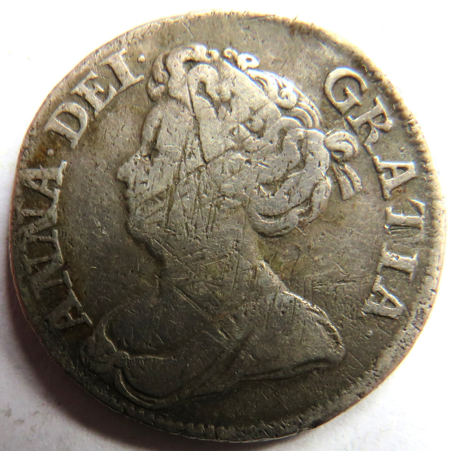 1711 Queen Anne Silver Shilling Coin - Great Britain