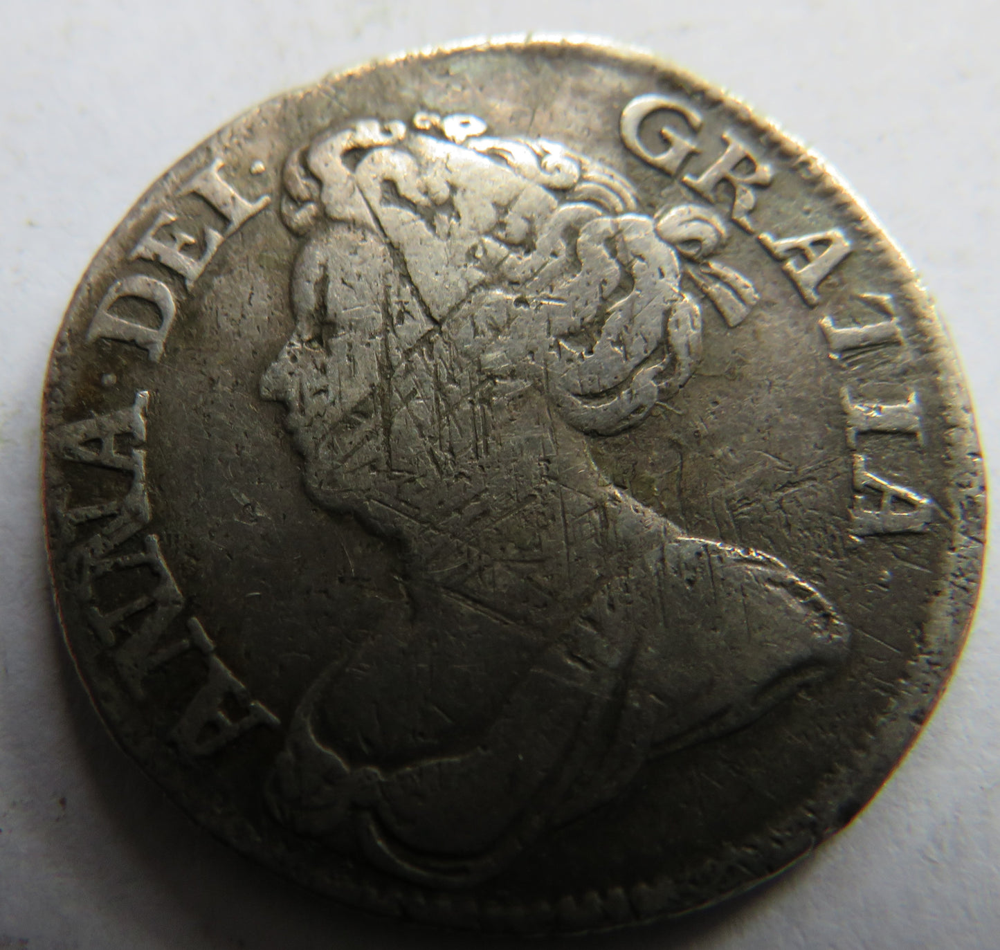 1711 Queen Anne Silver Shilling Coin - Great Britain