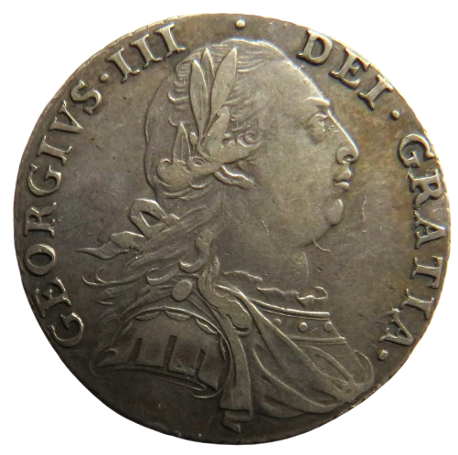 1787 King George III Silver Shilling Coin With Hearts Excellent Condition