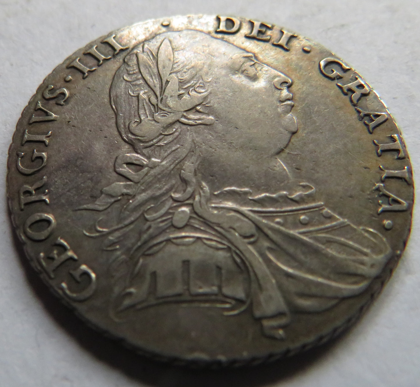 1787 King George III Silver Shilling Coin With Hearts Excellent Condition
