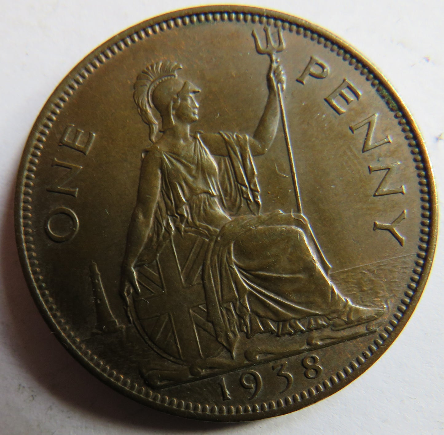 1938 King George VI One Penny Coin In High Grade
