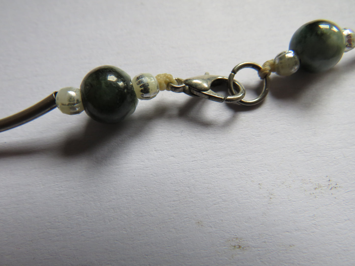 Vintage Ladies Green Hardstone Necklace