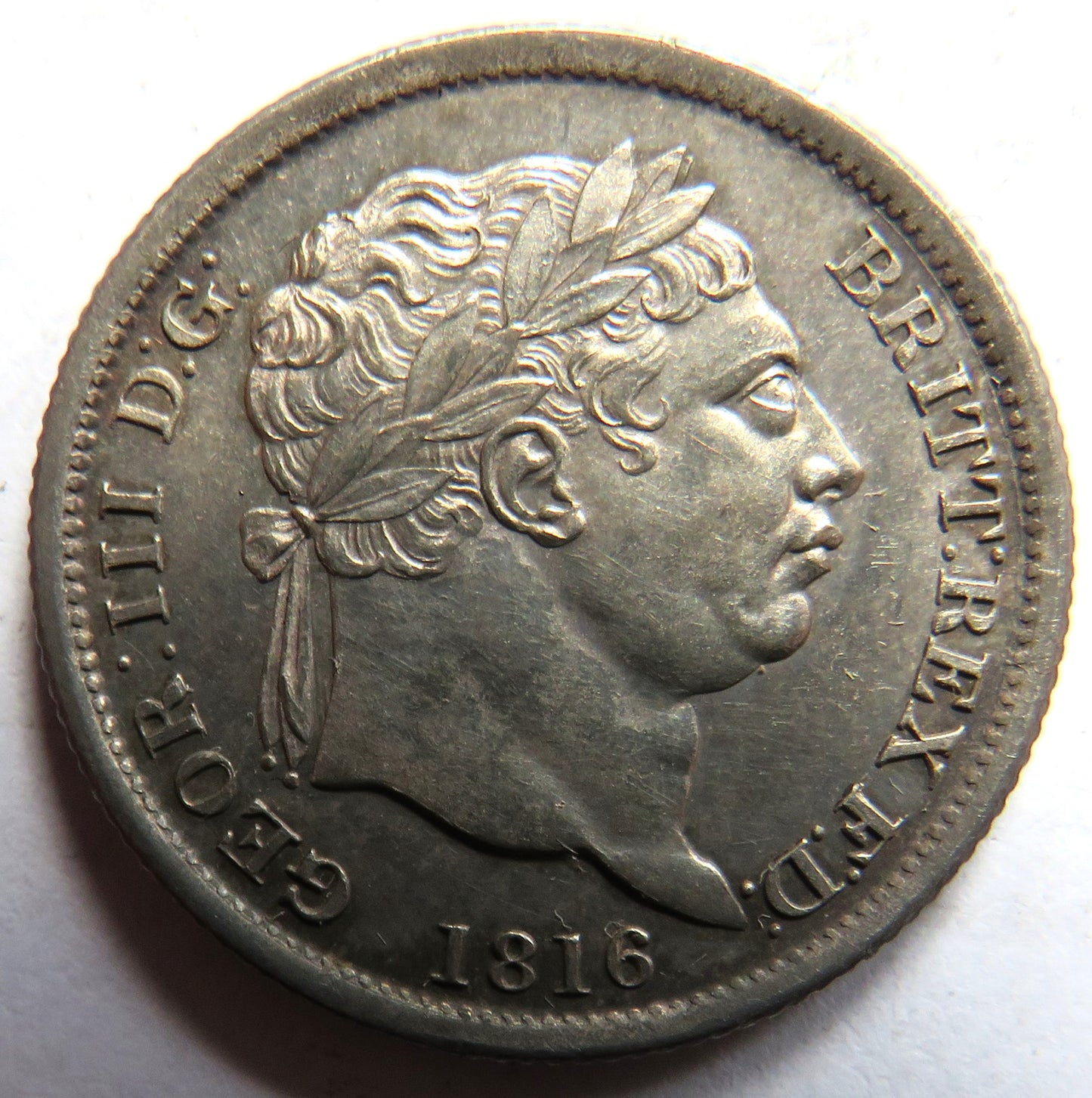 1816 King George III Silver Shilling Coin In High Grade