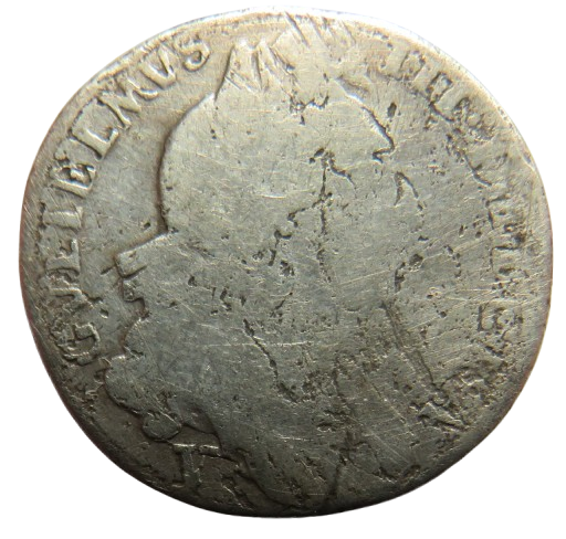 1697 York King William III Silver Sixpence Coin - Great Britain