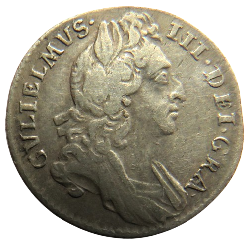 1696 King William III Silver Sixpence Coin - Great Britain