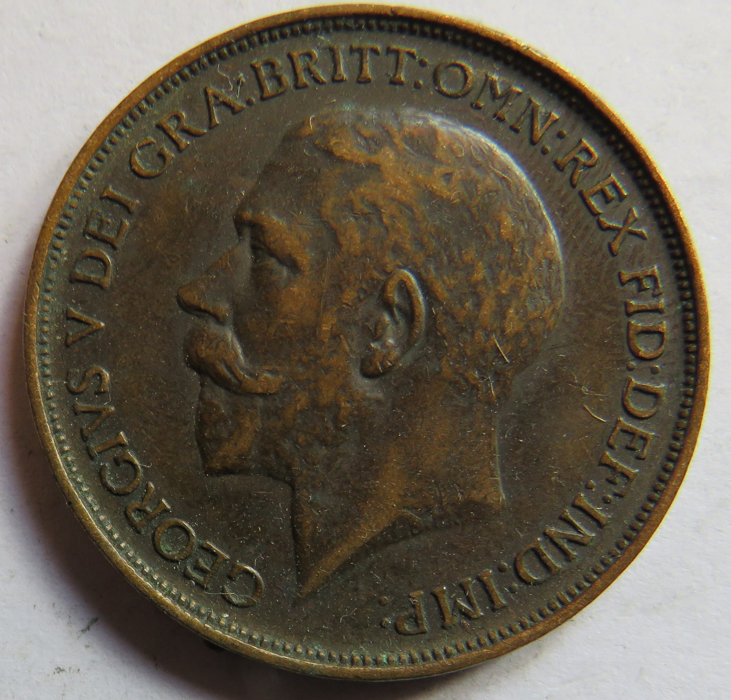1912-H King George V One Penny Coin - Great Britain