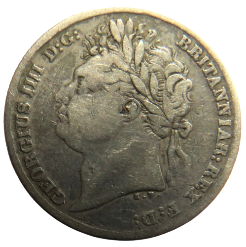 1825 King George IV Silver Sixpence Coin - Great Britain