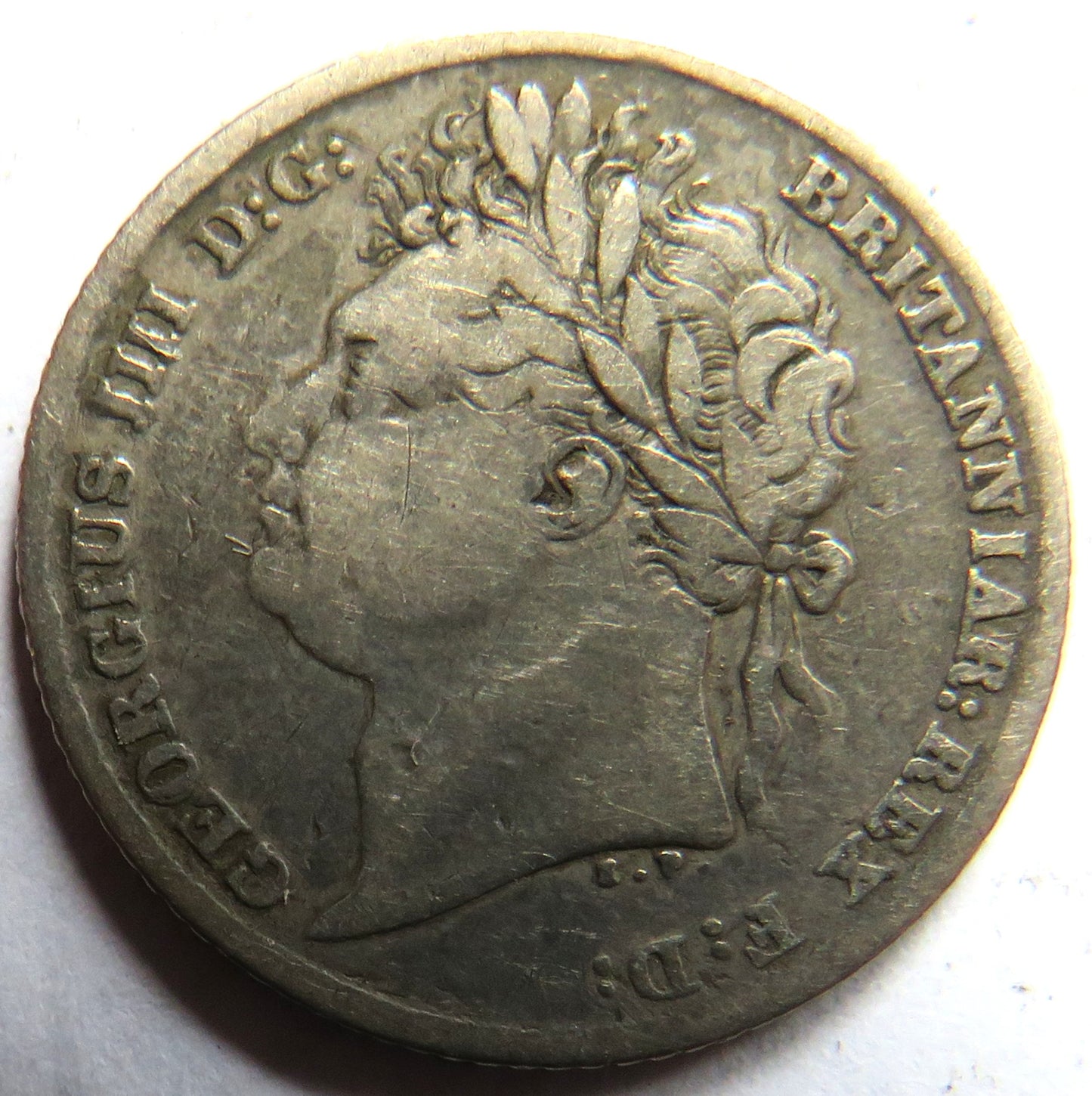 1825 King George IV Silver Sixpence Coin - Great Britain
