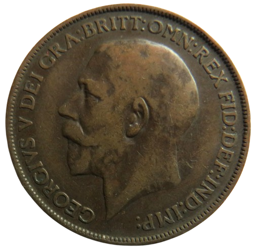 1912-H King George V One Penny Coin - Great Britain