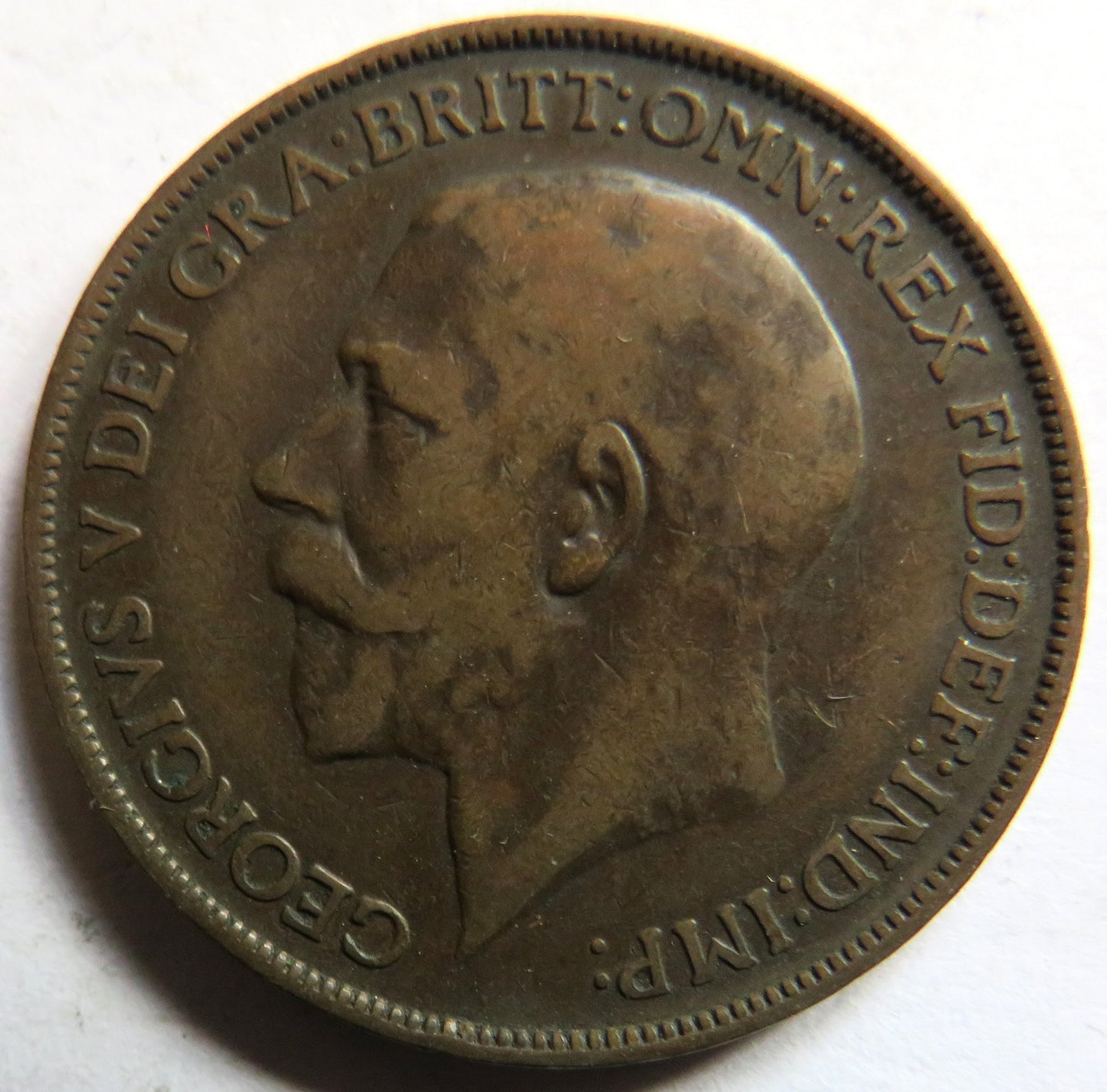 1912-H King George V One Penny Coin - Great Britain