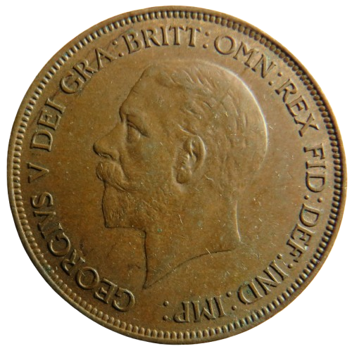 1928 King George V One Penny Coin - Great Britain