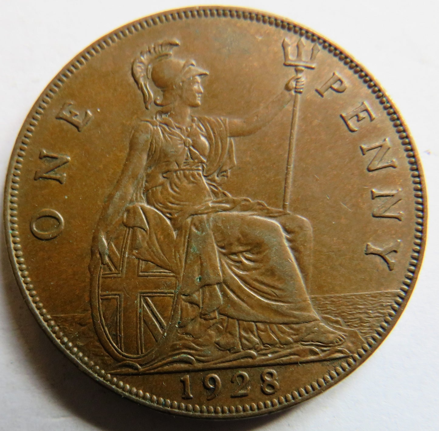 1928 King George V One Penny Coin - Great Britain