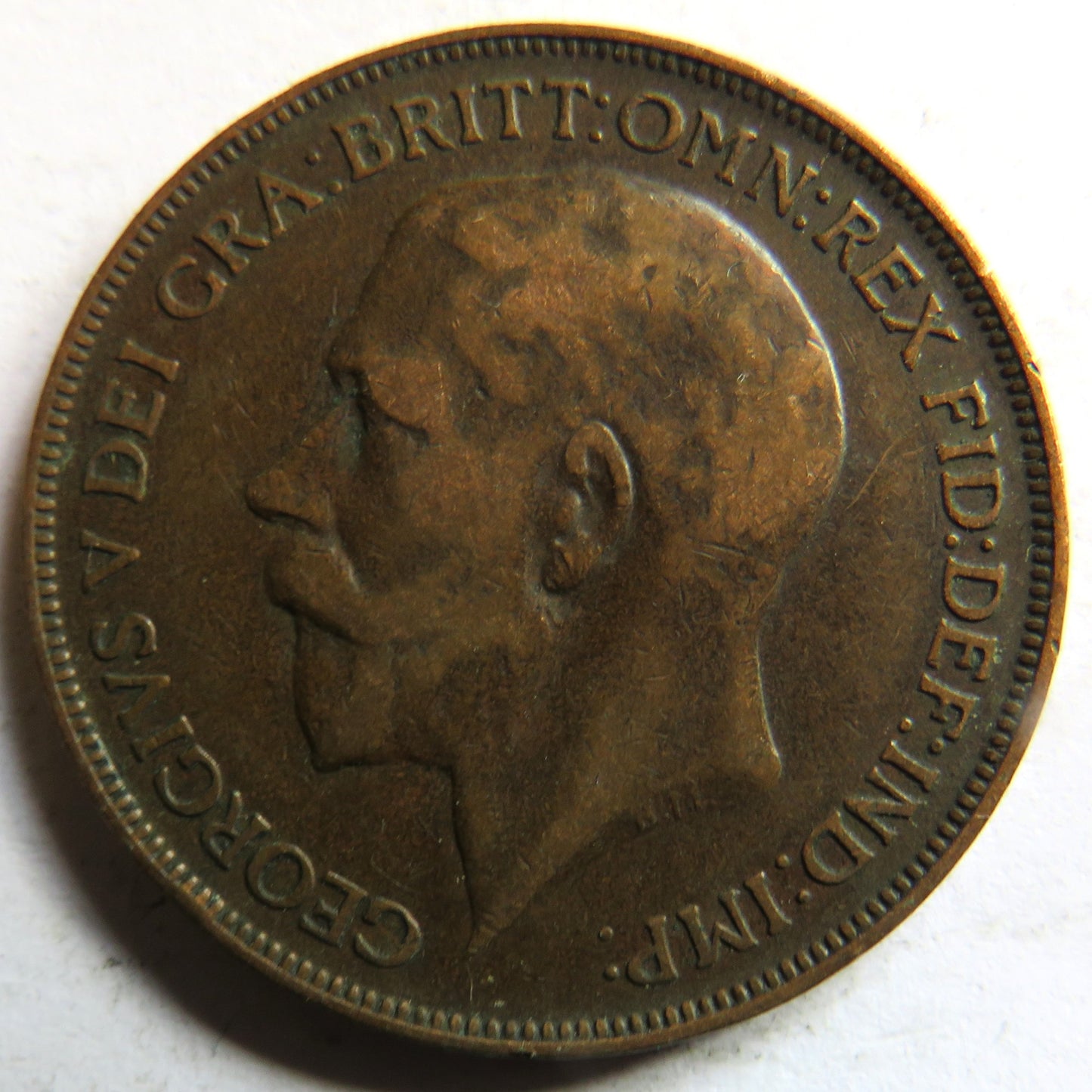 1926 King George V One Penny Coin - Great Britain