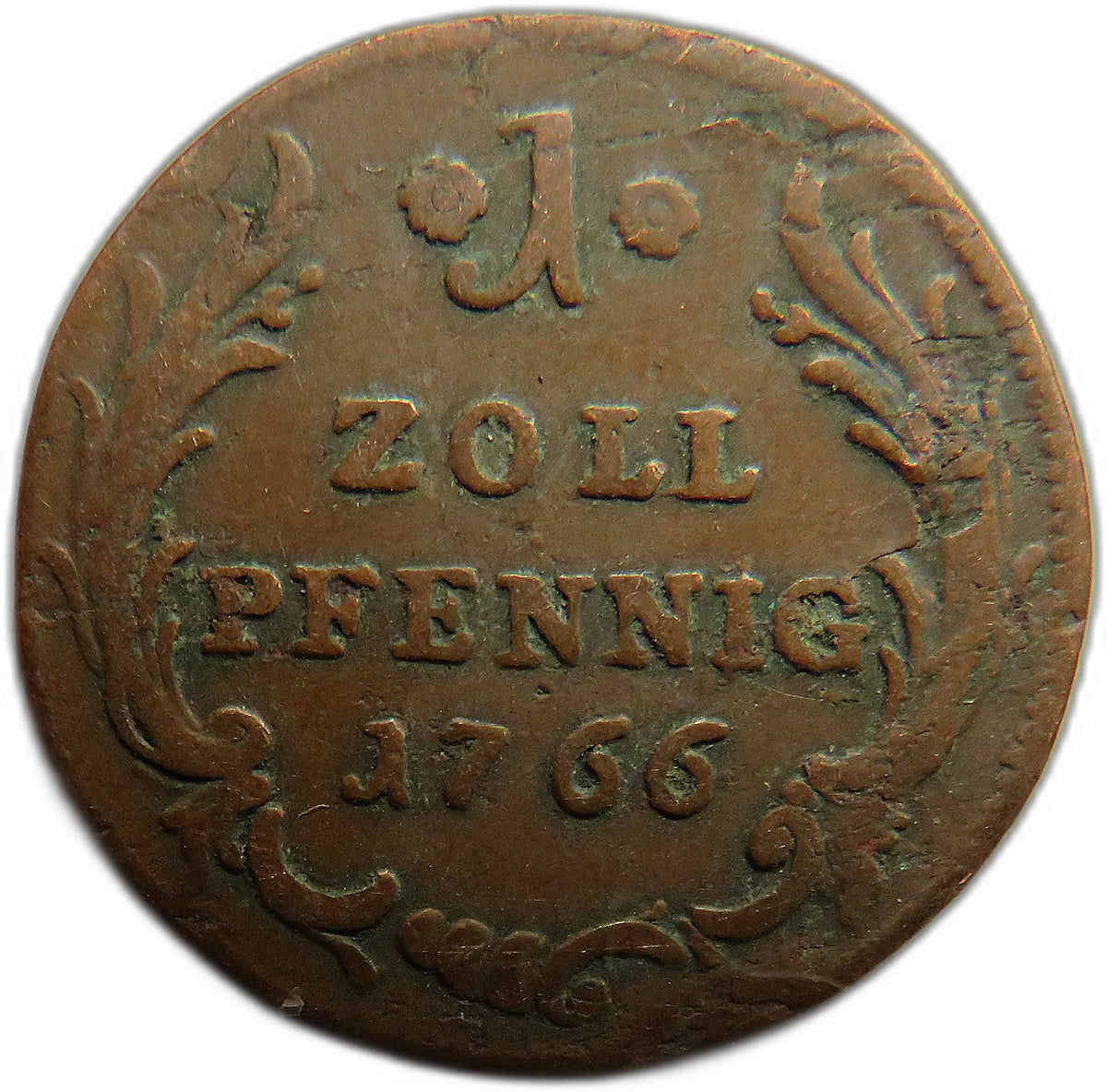 1766 German States Pfalz-Electoral Pfalz Zollpfennig Coin