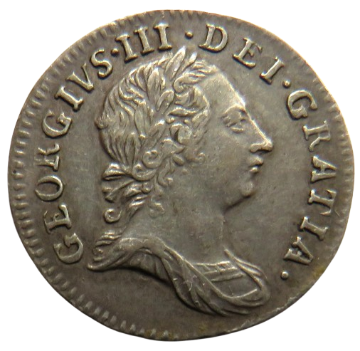 1762 King George III Silver Threepence Coin - Great Britain