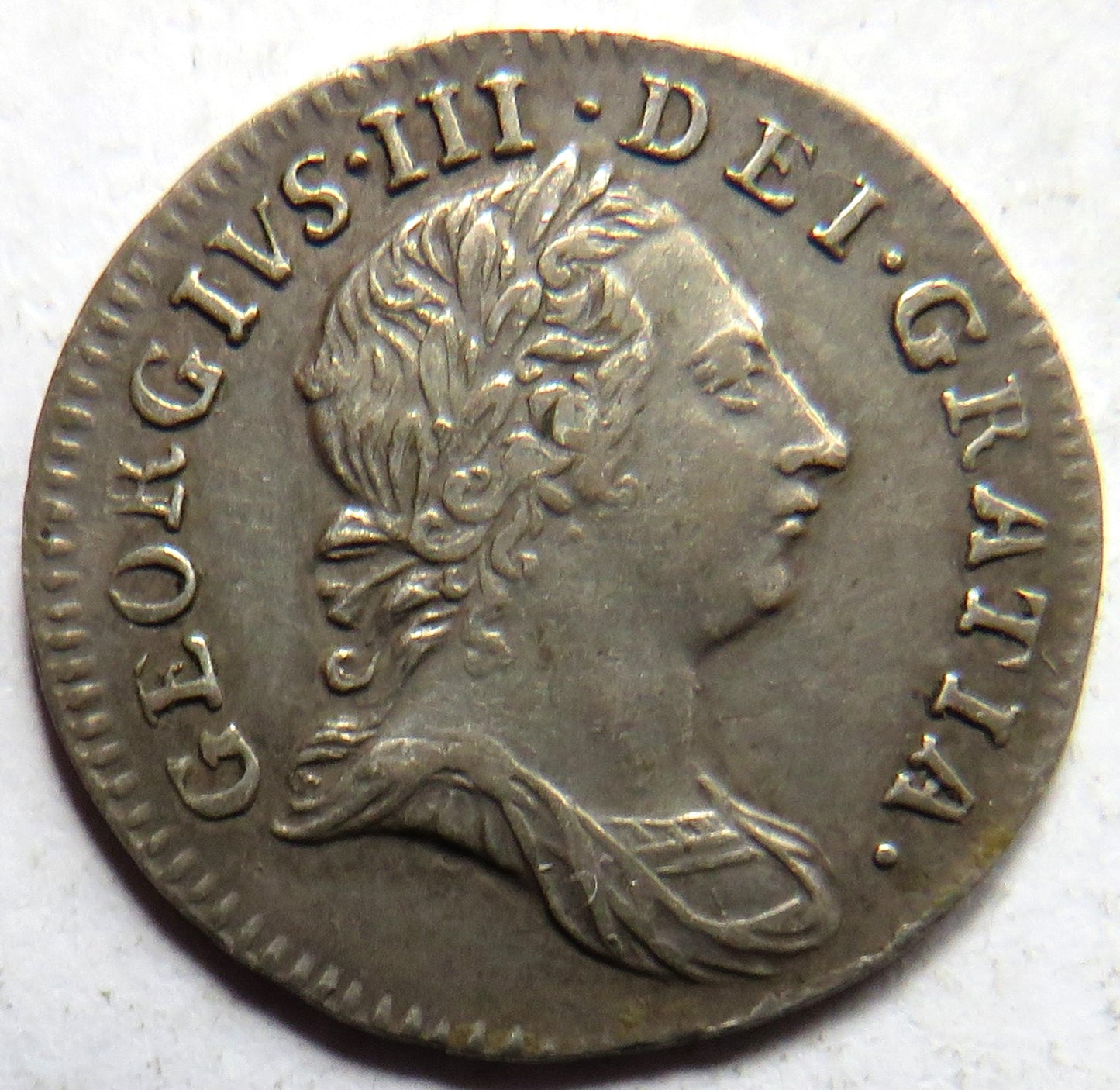 1762 King George III Silver Threepence Coin - Great Britain