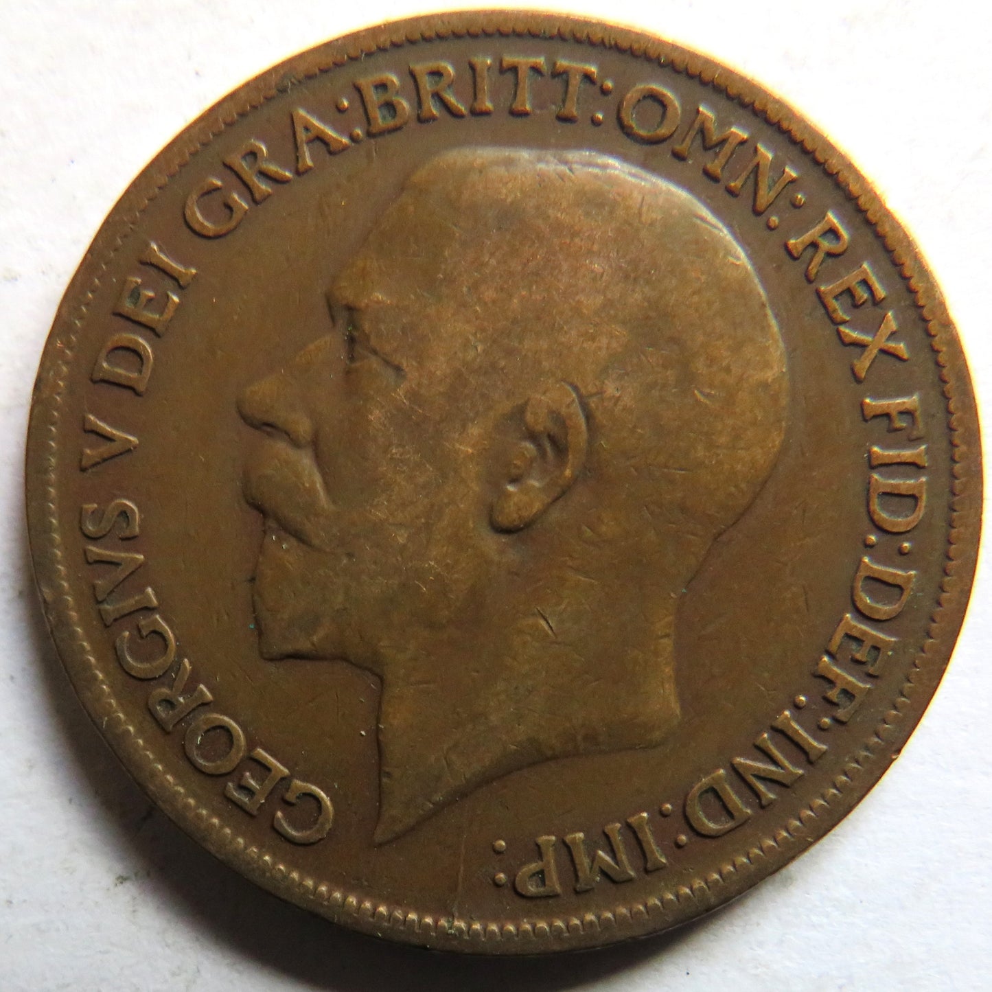 1918-KN King George V One Penny Coin - Great Britain