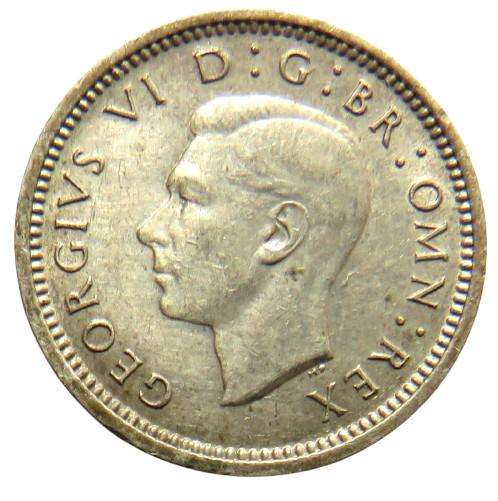 1944 King George VI Silver Threepence Coin In Higher Grade Scarce Date
