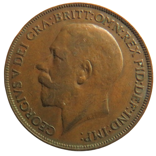 1922 King George V One Penny Coin - Great Britain