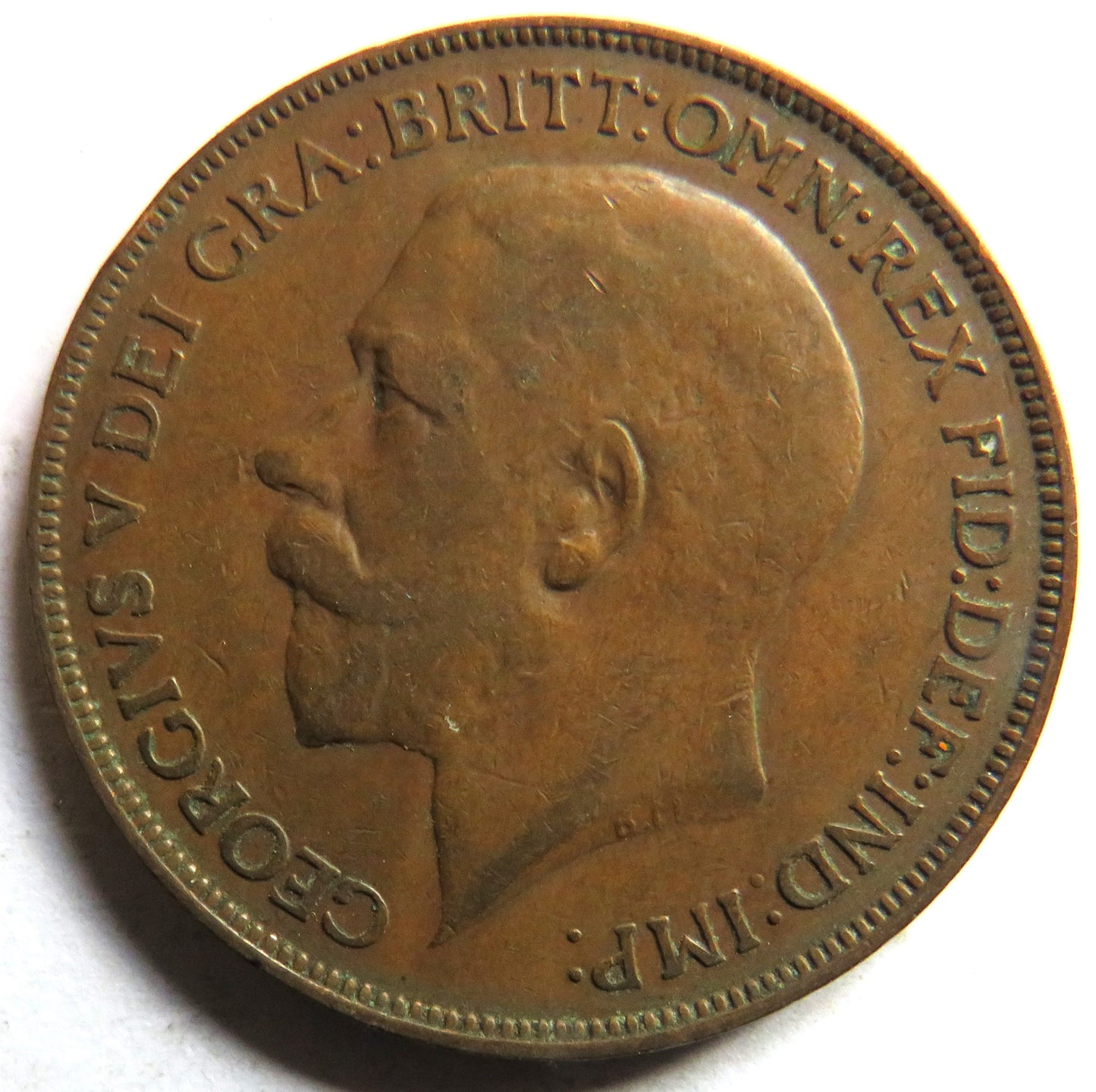 1922 King George V One Penny Coin - Great Britain