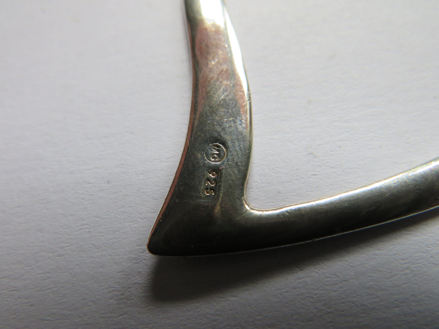 Large Sterling Silver Heart Shaped Pendant & Necklace By Malcolm Gray Ortak
