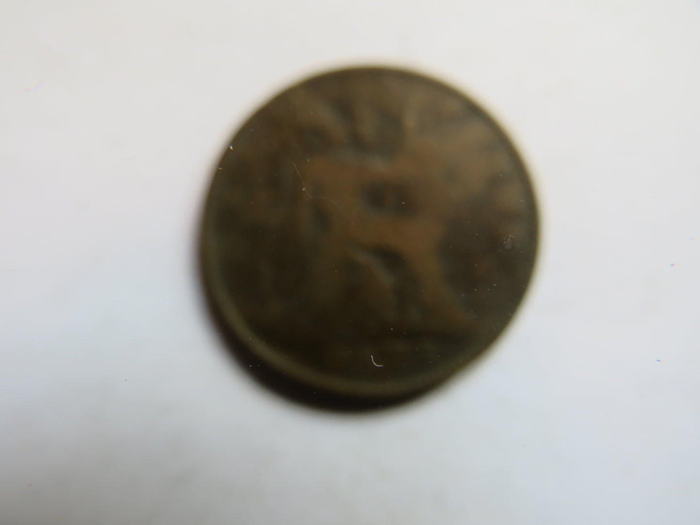 1875-H Queen Victoria Bun Head One Penny Coin - Great Britain
