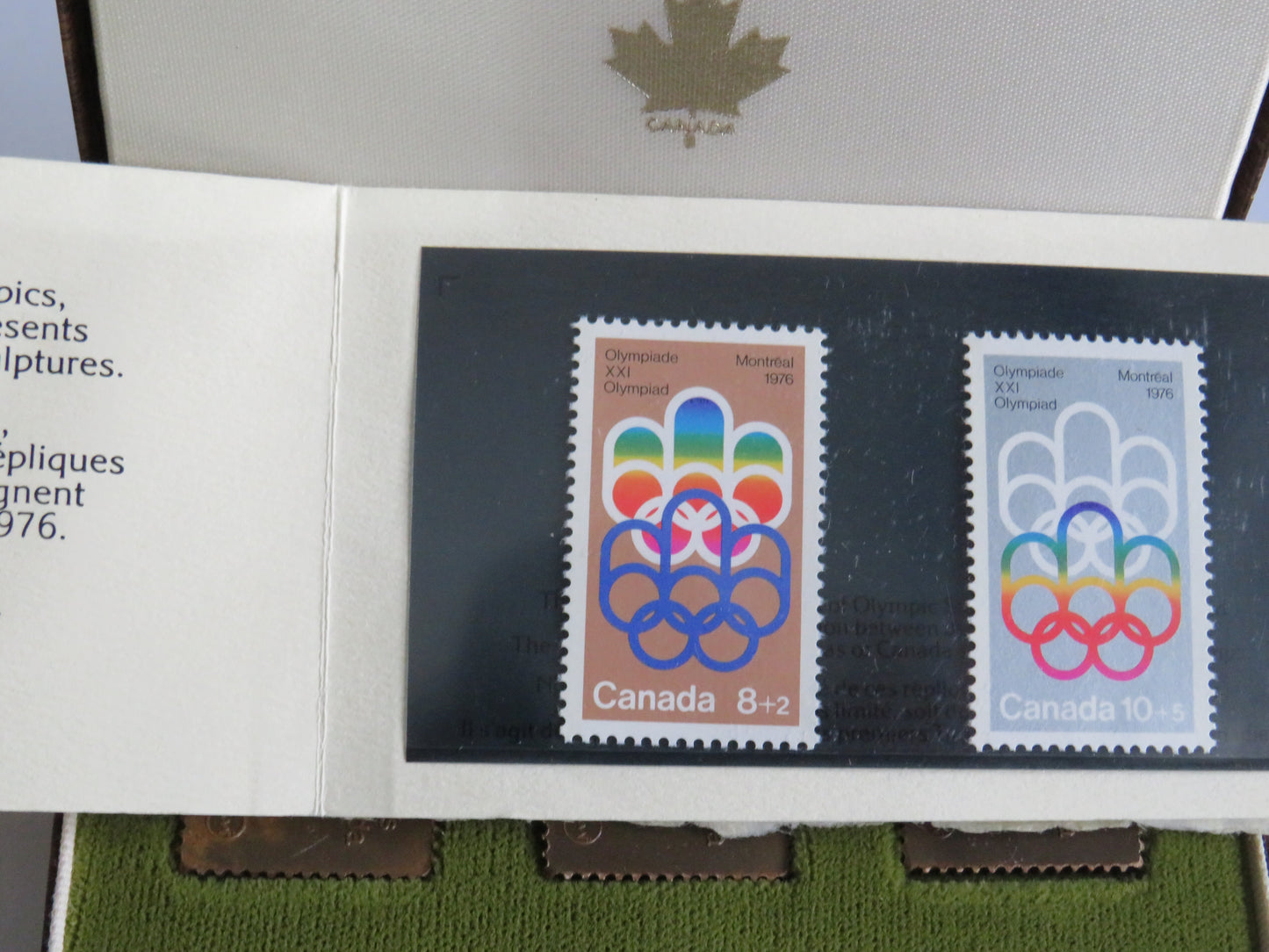 1976 Canada Summer Olympics Limited Edition stamp Sculptures / Medals