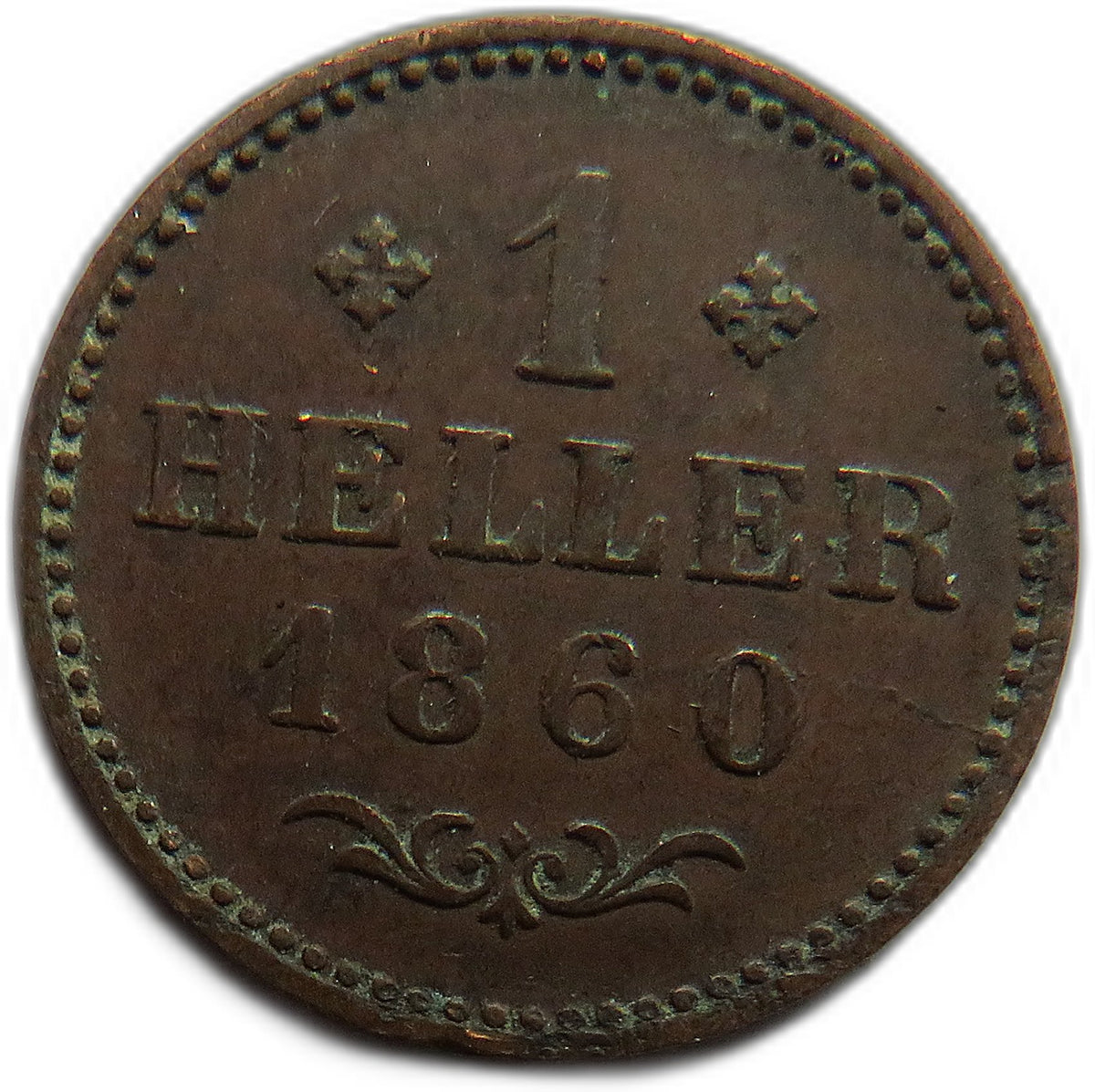 1860 German States Frankfurt AM MAIN Heller Coin