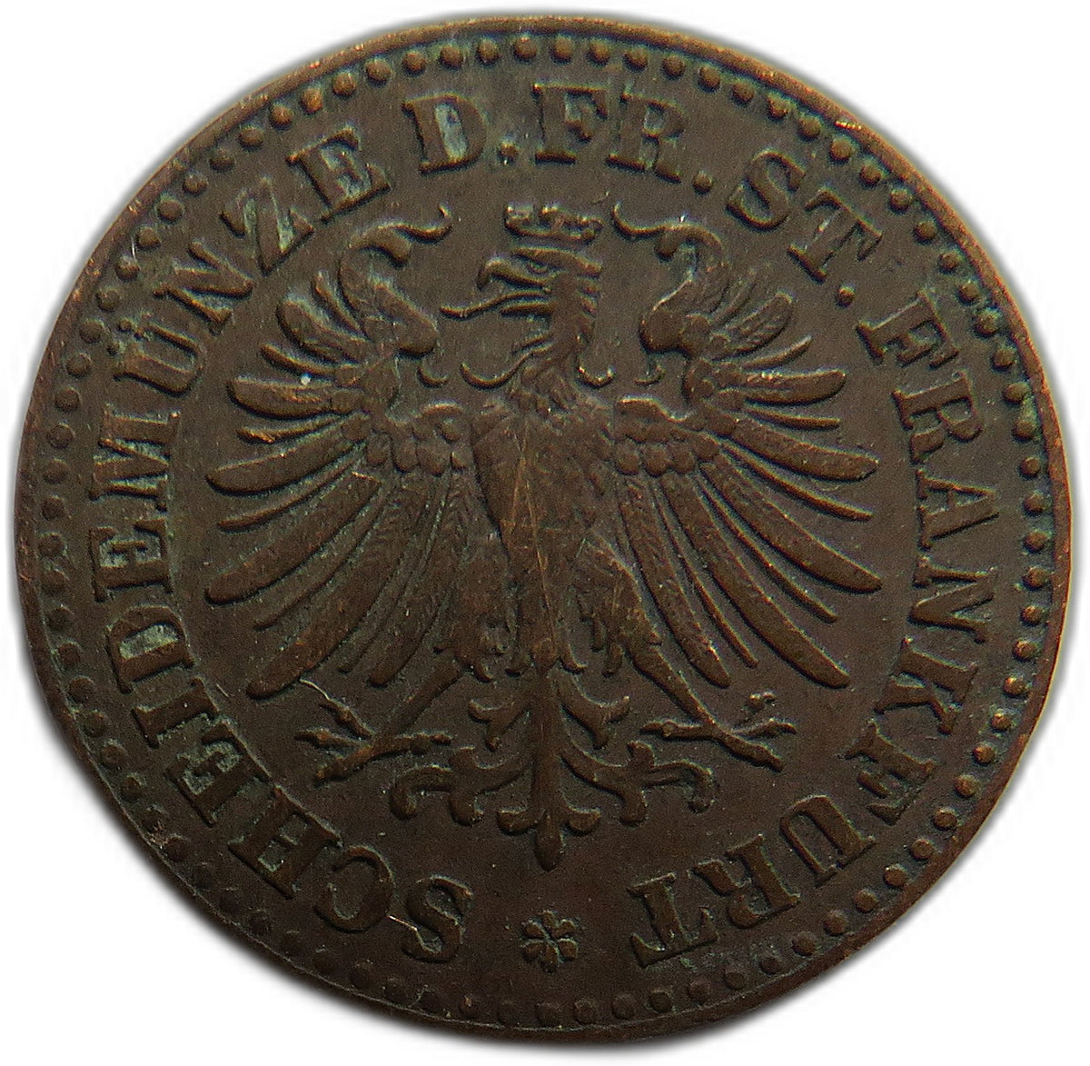 1860 German States Frankfurt AM MAIN Heller Coin