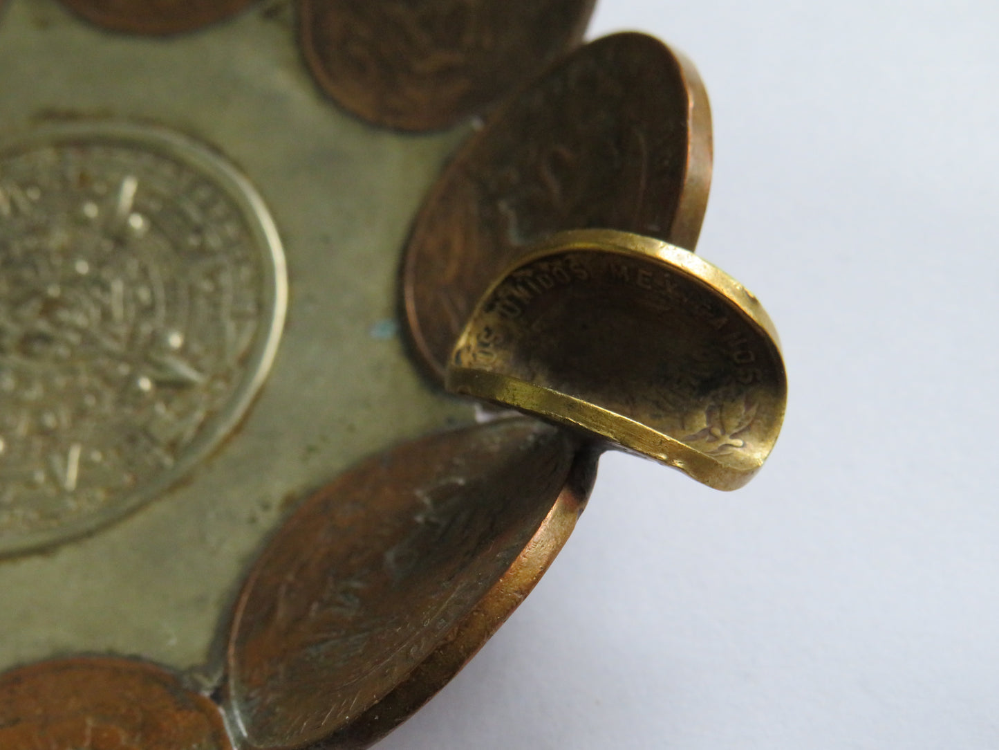 Vintage Mexican Coin Handmade Ashtray Interesting Item