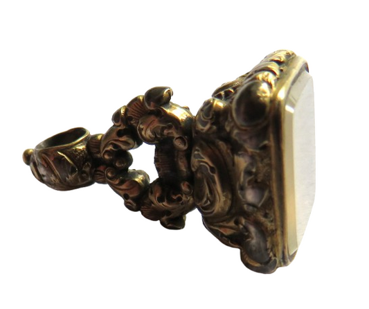 Antique Yellow Metal & Agate Fob Seal