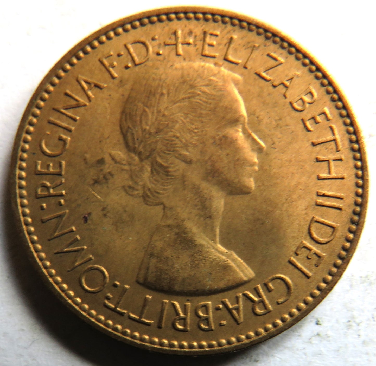 1953 Queen Elizabeth II Halfpenny Coin In High Grade - Great Britain