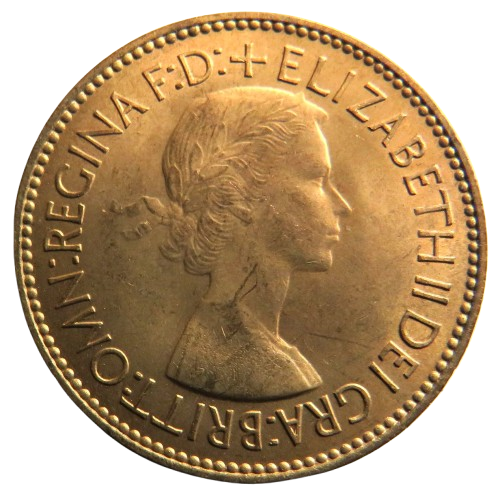 1953 Queen Elizabeth II Halfpenny Coin In High Grade - Great Britain