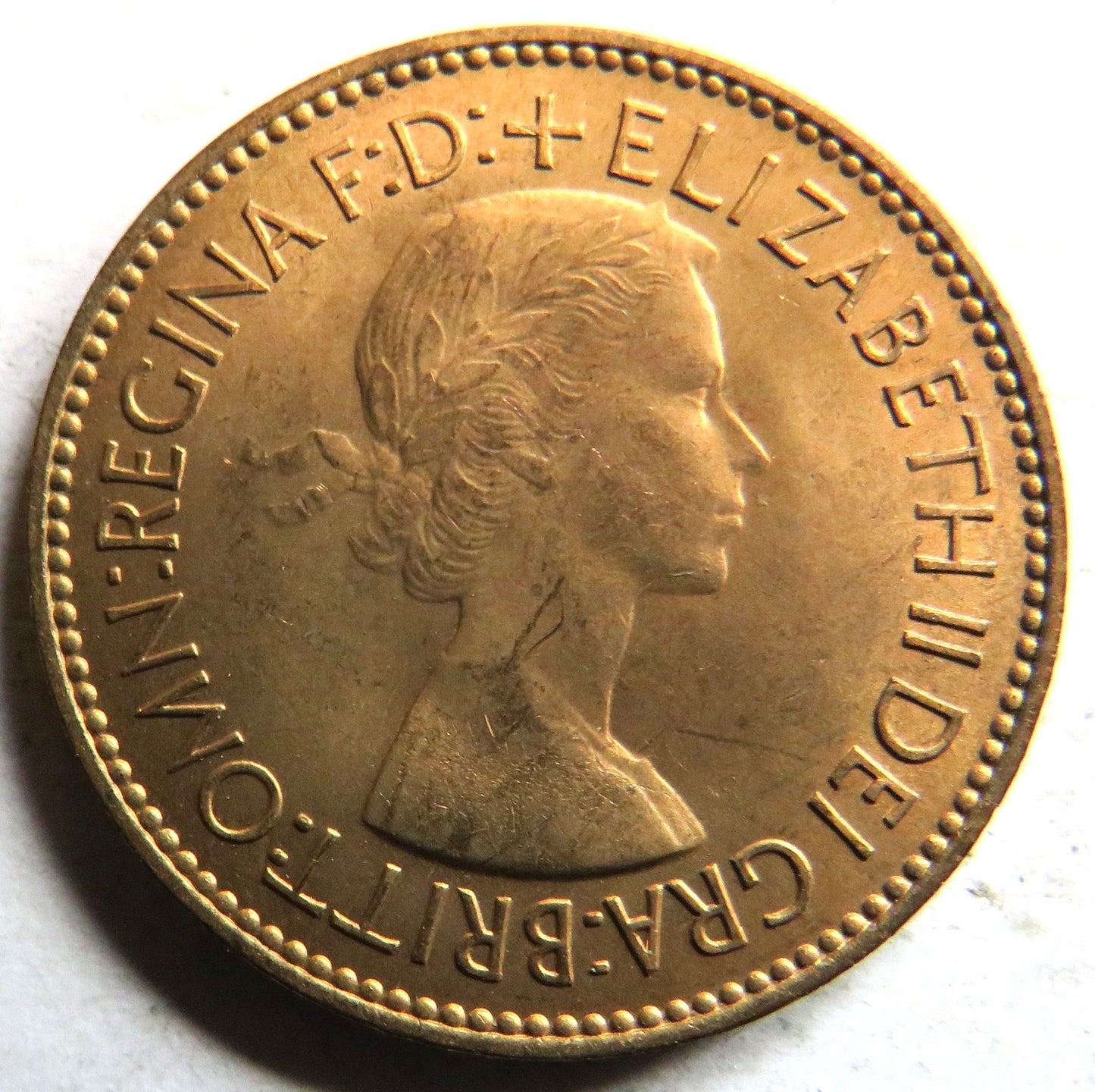 1953 Queen Elizabeth II Halfpenny Coin In High Grade - Great Britain