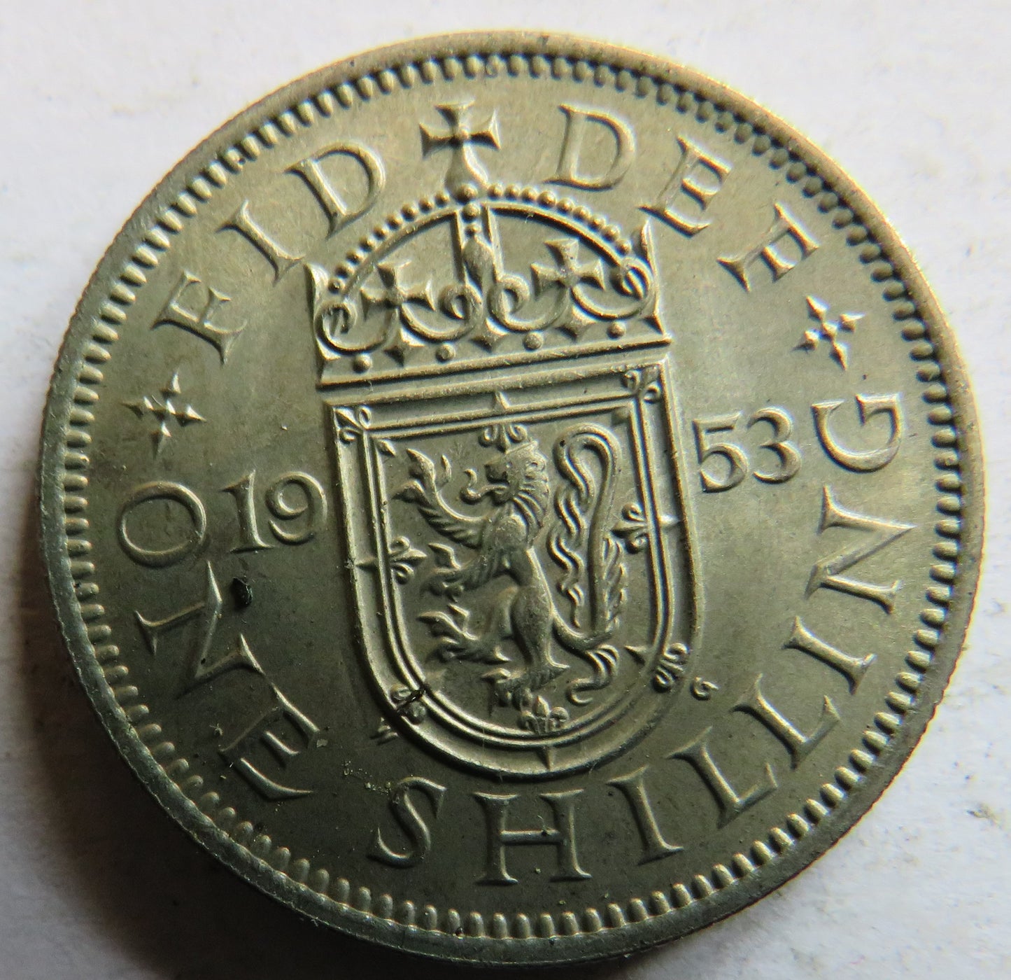 1953 Queen Elizabeth II (Scottish) One Shilling Coin In High Grade