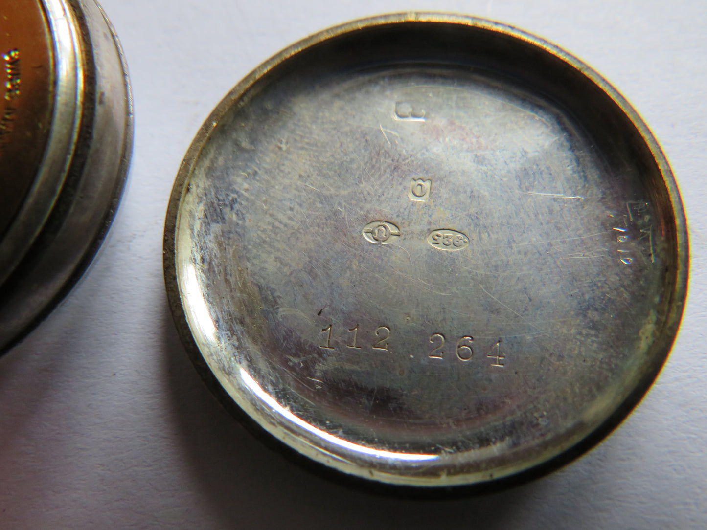 Antique Continental Small Fob Watch In Sterling Silver Case
