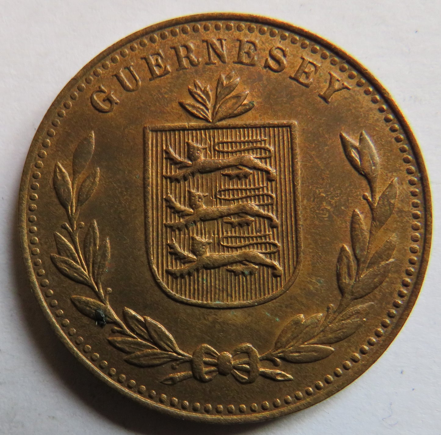 1947 Guernsey 8 Doubles Coin In High Grade