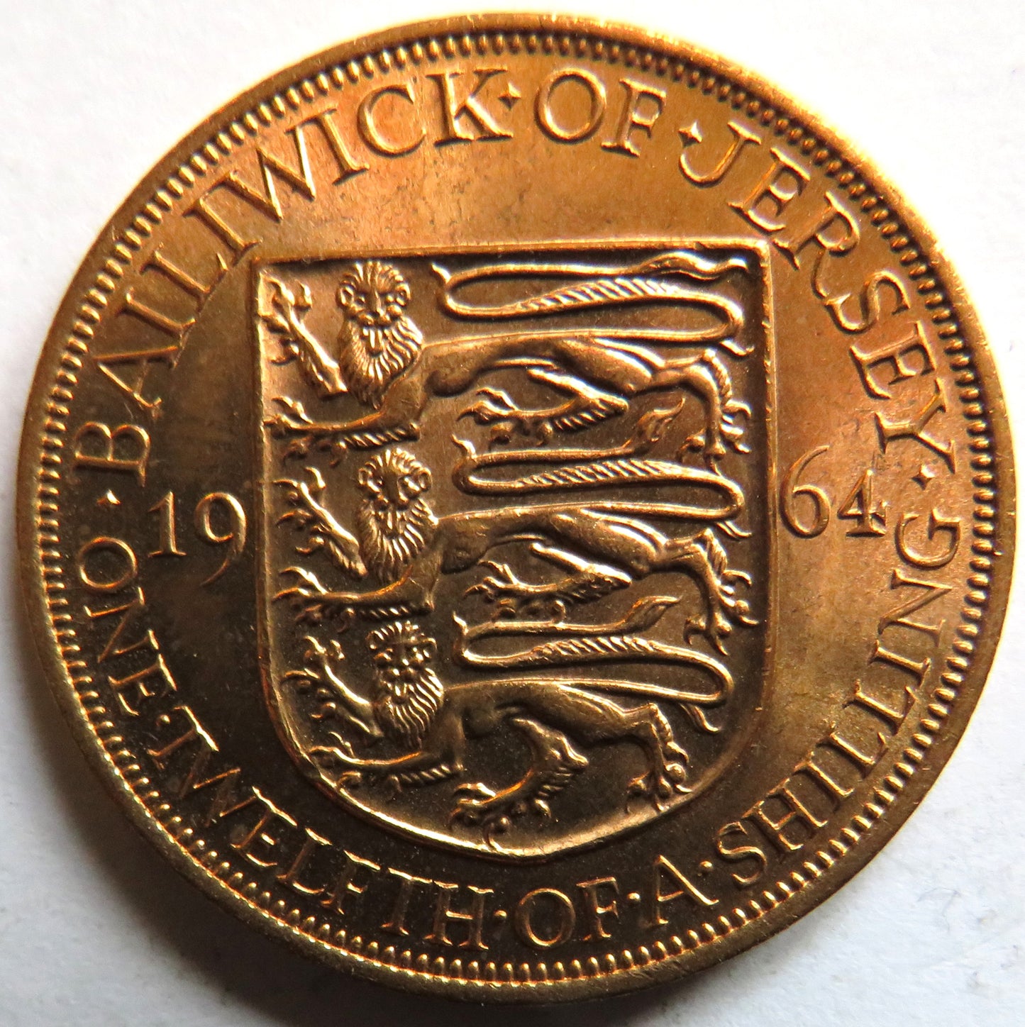 1964 Bailiwick of Jersey 1/12th of A Shilling Coin In High Grade
