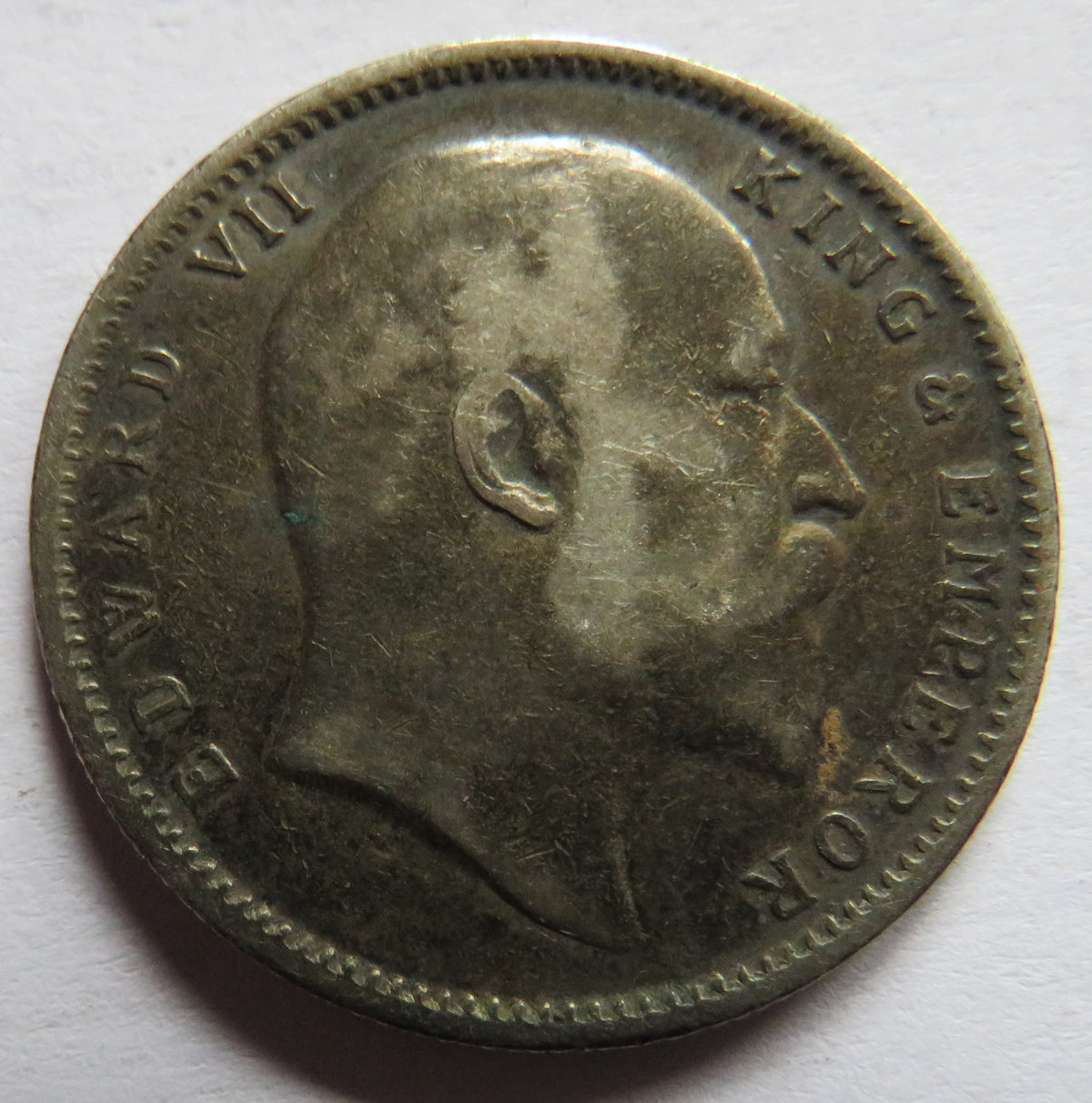 1905 King Edward VII India Silver One Rupee Coin